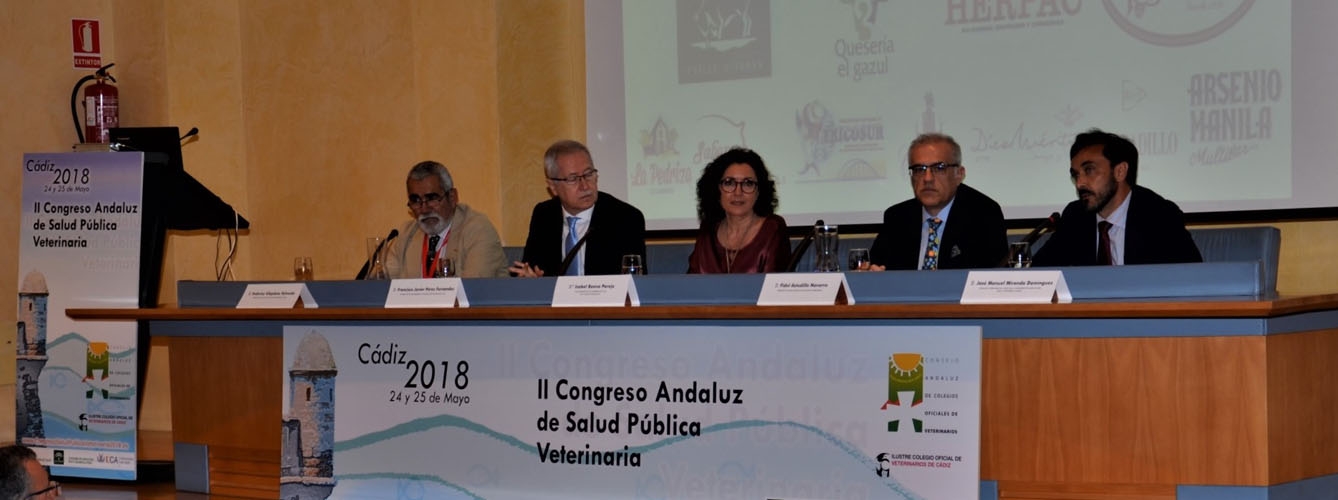 Algunos de los ponentes que han participado durante el II Congreso Andaluz de Salud Pública Veterinaria