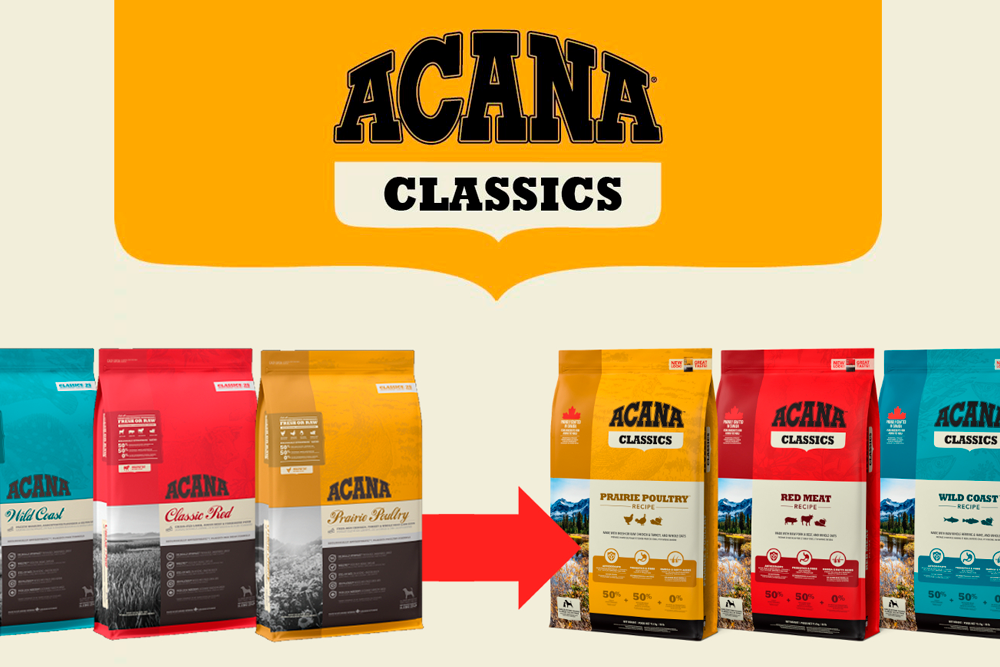 La nueva imagen de la gama de recetas Classics de Acana viene acompañada de un cambio en el nombre de una de sus recetas: Classic Red ahora es Red Meat.
