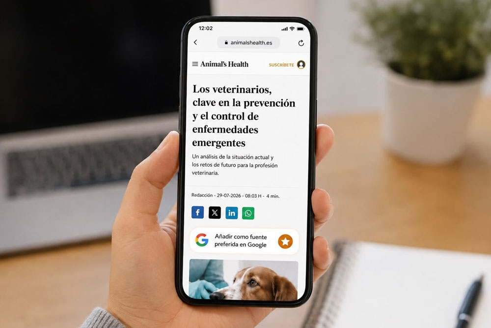 Elige Animal’s Health como fuente preferida en Google para no perderte las últimas noticias del sector de la veterinaria y la salud animal.