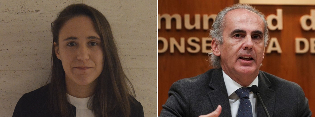 Claudia González, presidenta de Usvema, y Enrique Ruiz Escudero, consejero de Sanidad de la Comunidad de Madrid.