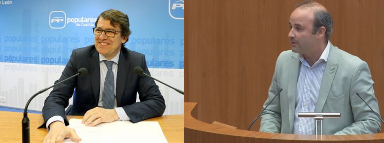 David Castaño (derecha) ha acusado a Alfonso Fernández Mañueco (izquierda) de "anteponer su carrera electoral a los problemas de los salmantinos", en referencia a la huelga de los veterinarios