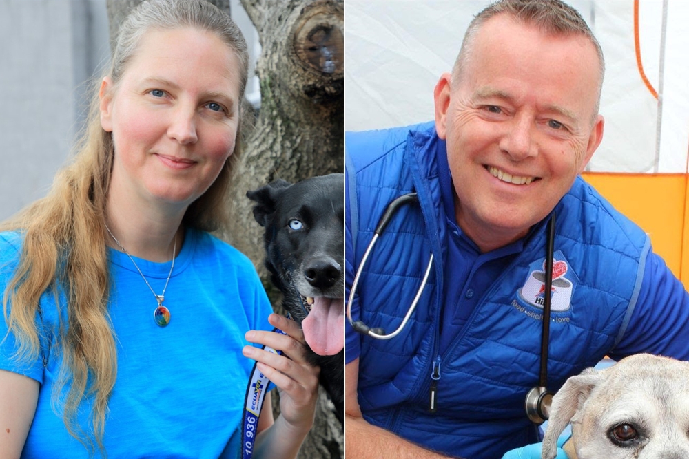 Ellen van Nierop, presidenta de la WSAVA, y Jolle Kirpensteijn, director global veterinario de Hill's Pet Nutrition.