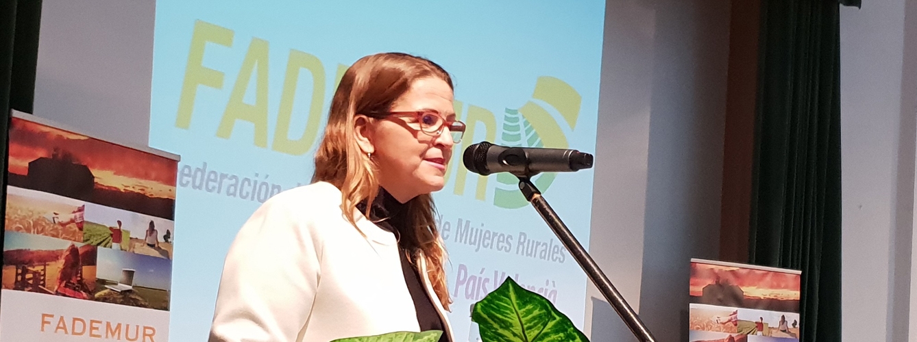 Elena Cebrián, consejera de Agricultura, Medio Ambiente, Cambio Climático y Desarrollo Rural de la Comunidad Valenciana, durante el encuentro organizado por Fademur 