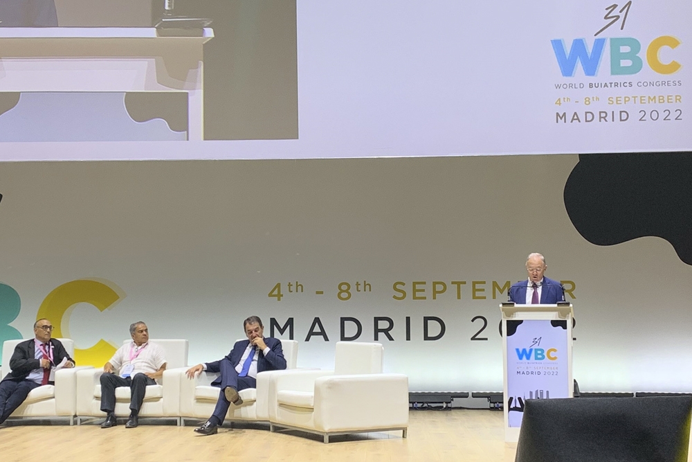 Felipe Vilas, presidente del Colegio de Veterinarios de Madrid, durante el Congreso Mundial de Buiatría.