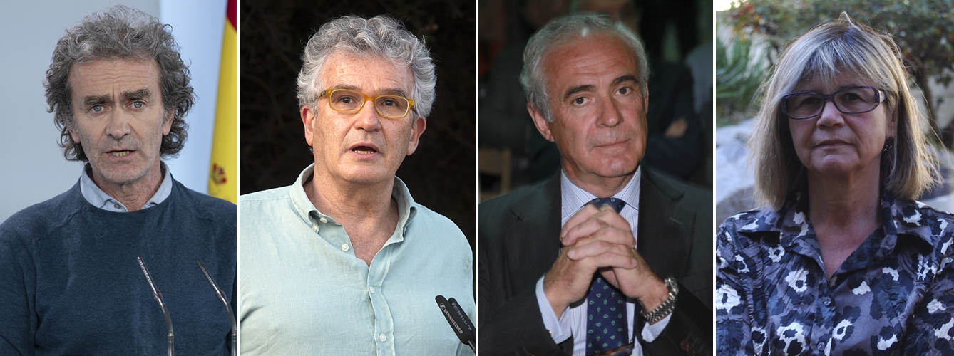De izda a dcha, algunos de los protagonistas de las noticias del 2020: Fernando Simón, José Manuel Bautista, Juan Carlos Castillejo y Maite Martín.