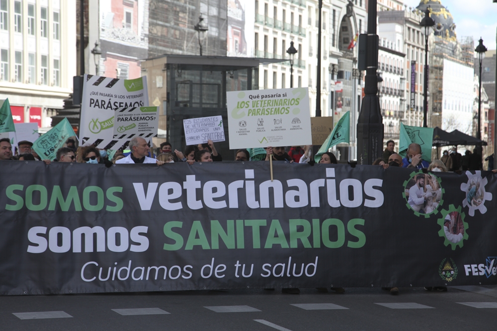 La cabecera de la manifestación del pasado 3 de abril en las calles de Madrid.