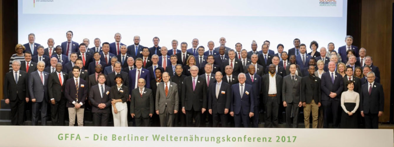 Los ministros de las 69 naciones en el Foro Global de Alimentos y Agricultura (GFFA)