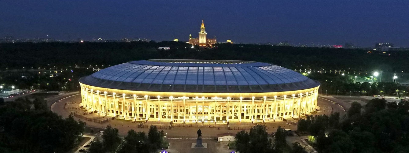 El estadio Olímpico Luzhnikí, sede del partido inaugural de la copa del mundo de Rusia 2018