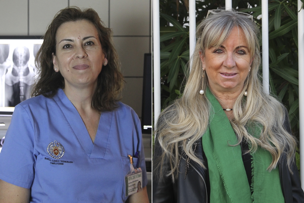 De izda a dcha: Isabel García Real, directora del curso, y Ana Pérez Fuentes, vicepresidenta del Colegio de Veterinarios de Madrid.