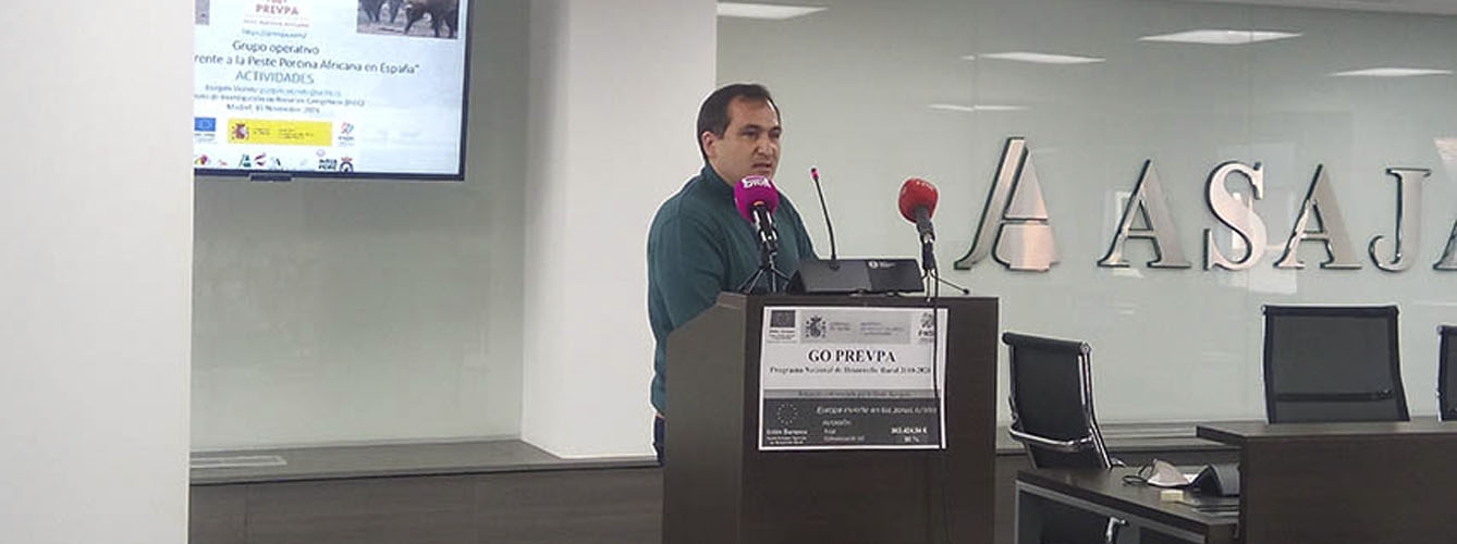 Joaquín Vicente Baños, investigador del IREC, durante la presentación de PREVPA en Madrid.