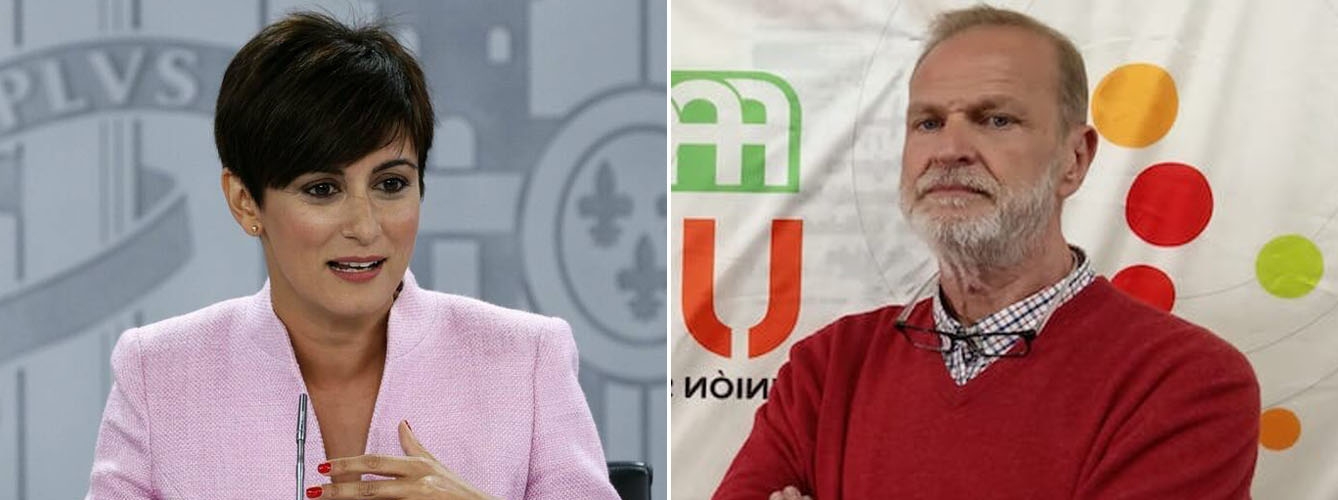 Isabel Rodríguez, ministra de Política Territorial, y Luis Deleito de los Reyes, secretario general de unión Sindical Obrera.