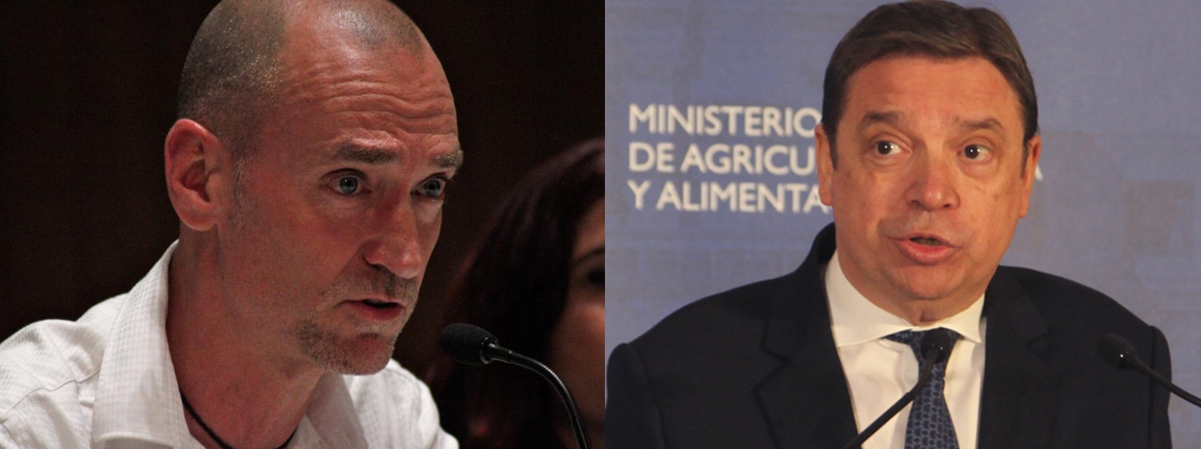 Alberto Díez, portavoz de ANDA, y Luis Planas, ministro de Agricultura, Pesca y Alimentación.