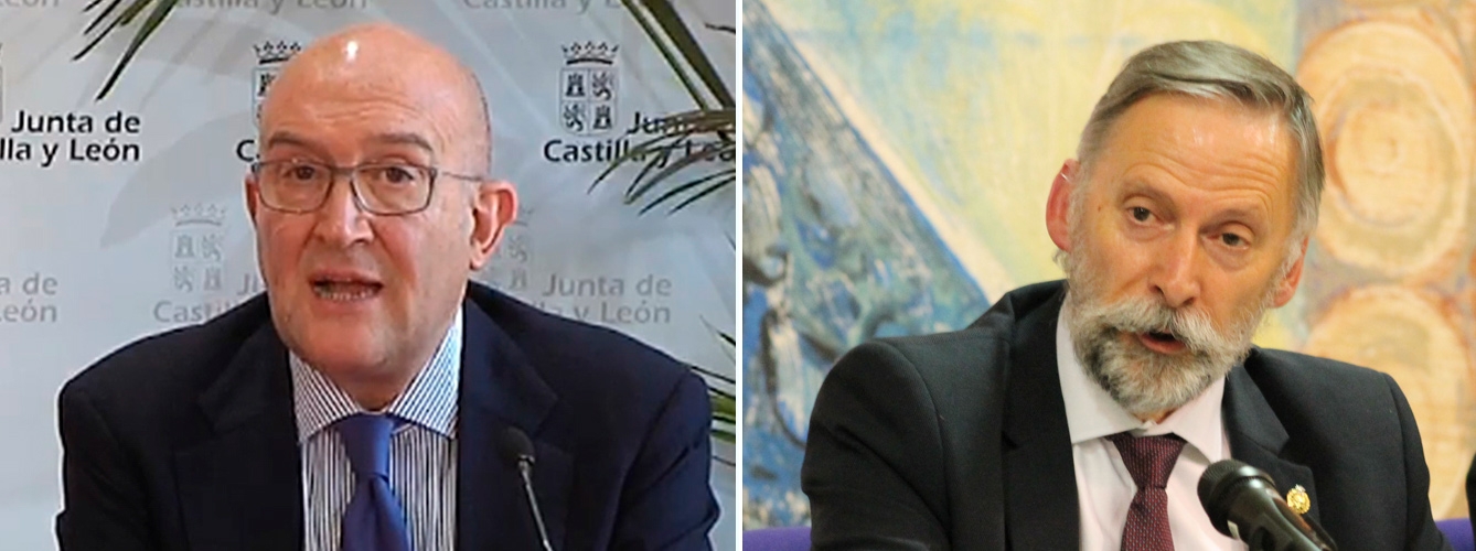  Jesús Julio Carnero, consejero de Agricultura y Ganadería y Luciano Díez, presidente del Consejo de Colegios Veterinarios de Castilla y León.