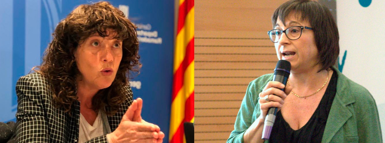 Teresa Jordà i Roura, consejera del Departamento de Agricultura, Ganadería, Pesca y Alimentación de Cataluña, y Cori Escoda, presidenta del Consejo de Colegios Veterinarios de Cataluña. 