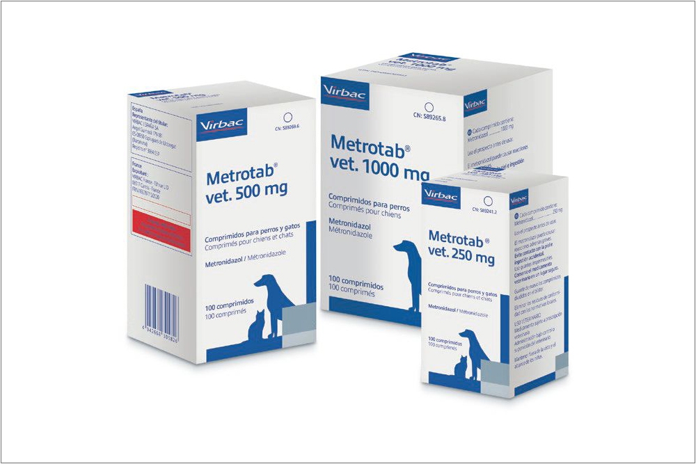 Metrotab Vet de Virbac es el único metronidazol del mercado con una presentación en comprimidos de 1 gramo.