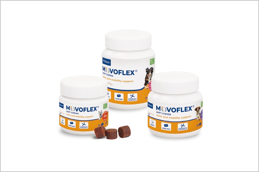 Movoflex Soft Chews son los nuevos suplementos de Virbac para la salud articular de los perros.