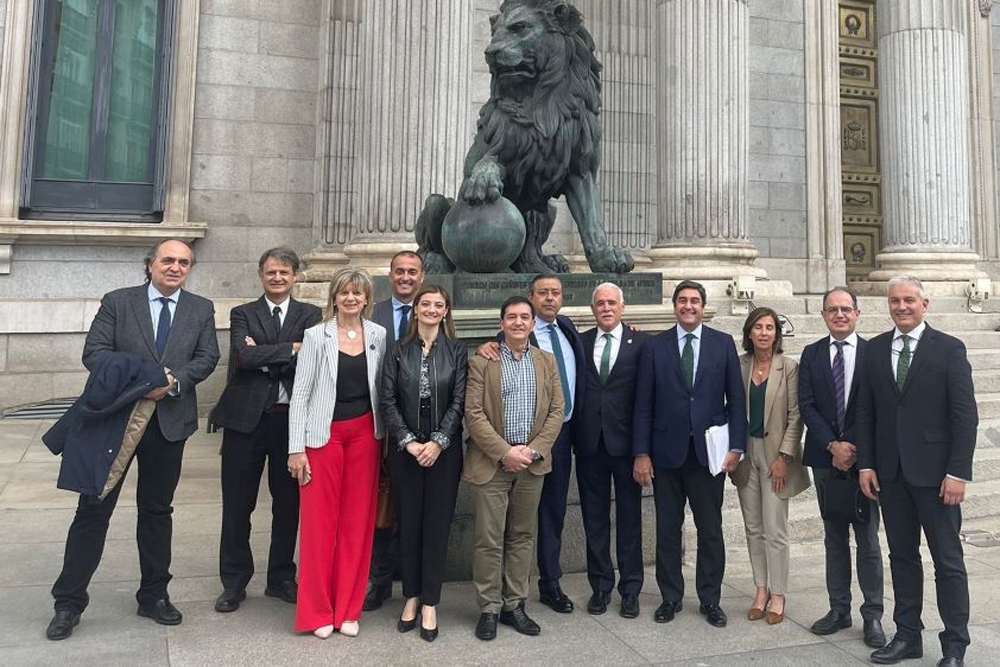 Foto de familia de los representantes de los consejos generales de profesiones sanitarias ante el Congreso de los Diputados.