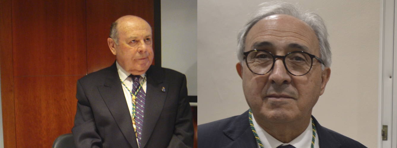 Salvio Jiménez Perez (izda) y Francisco Rojo Vázquez (Izda) revalidan los cargos de secretario general y vicepresidente de la RACVE, respectivamente.