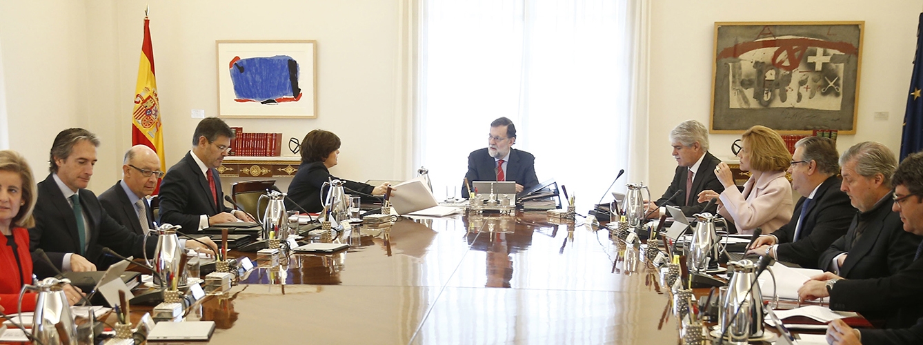 Mariano Rajoy presidiendo un Consejo de Ministros durante 2018