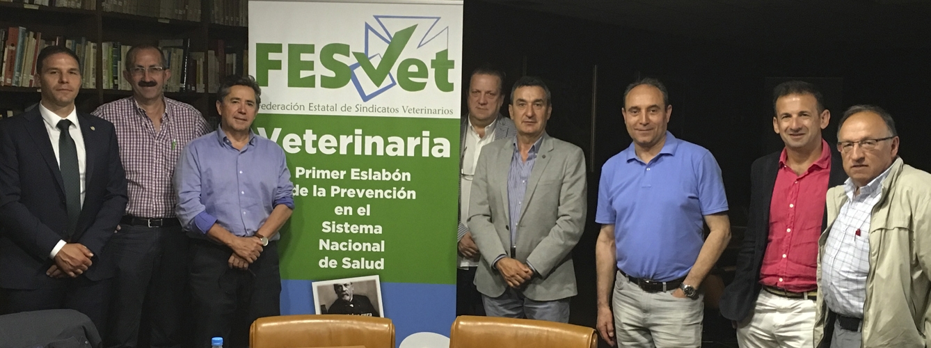 Foto de familia de representantes sindicales veterinarios en la Asamblea General de FESVET.