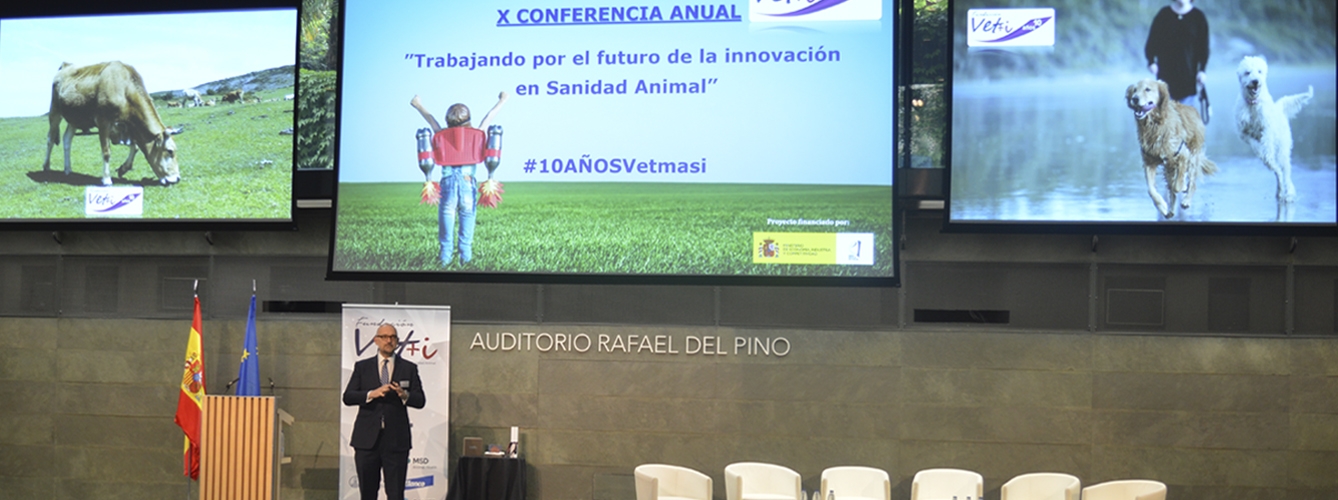 Santiago de Andrés, presidente de la Fundación Vet+i, durante la pasada edición de la Conferencia Anual de Vet+i. 