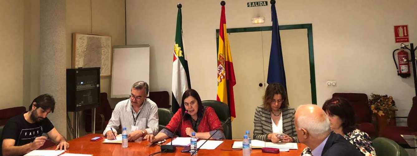  La consejera de Medio Ambiente y Rural de Extremadura, Begoña García (en el centro), durante la mesa de la tuberculosis celebrada en Mérida